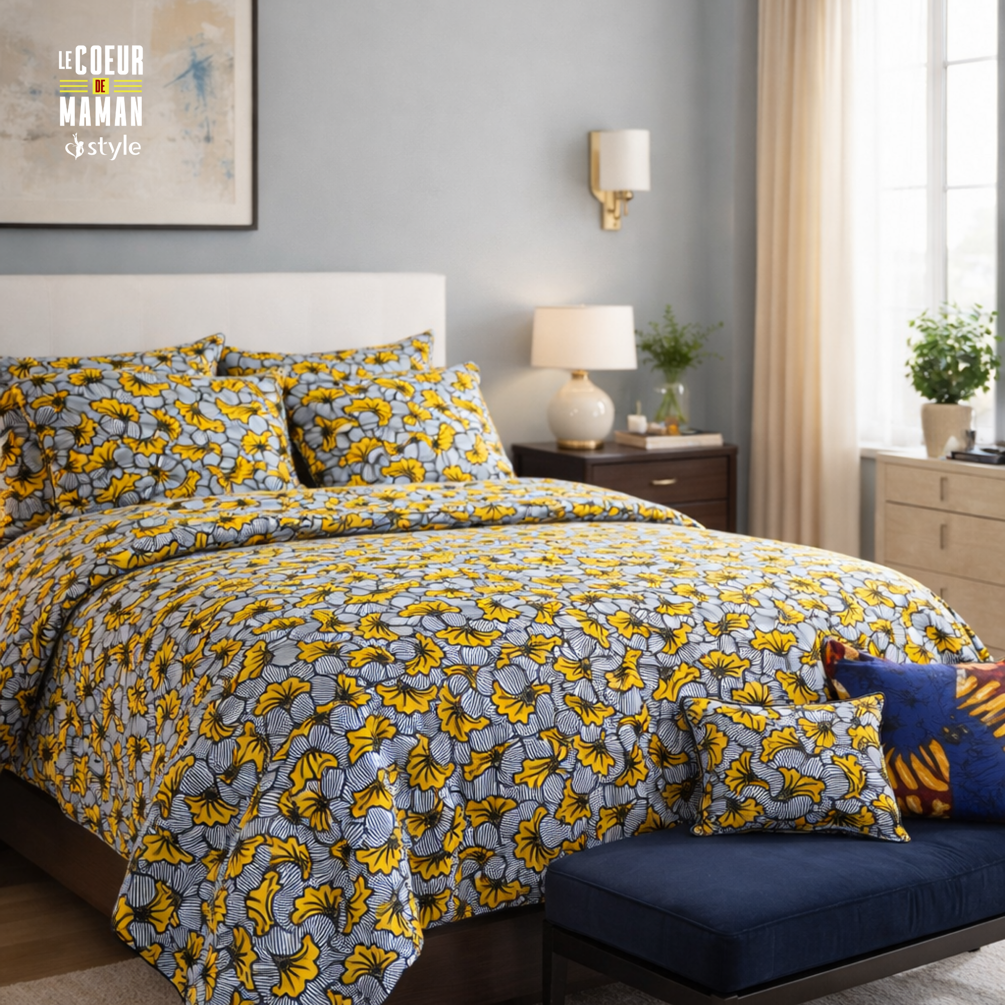 Housse de couette en wax ( HCWJB-01)
