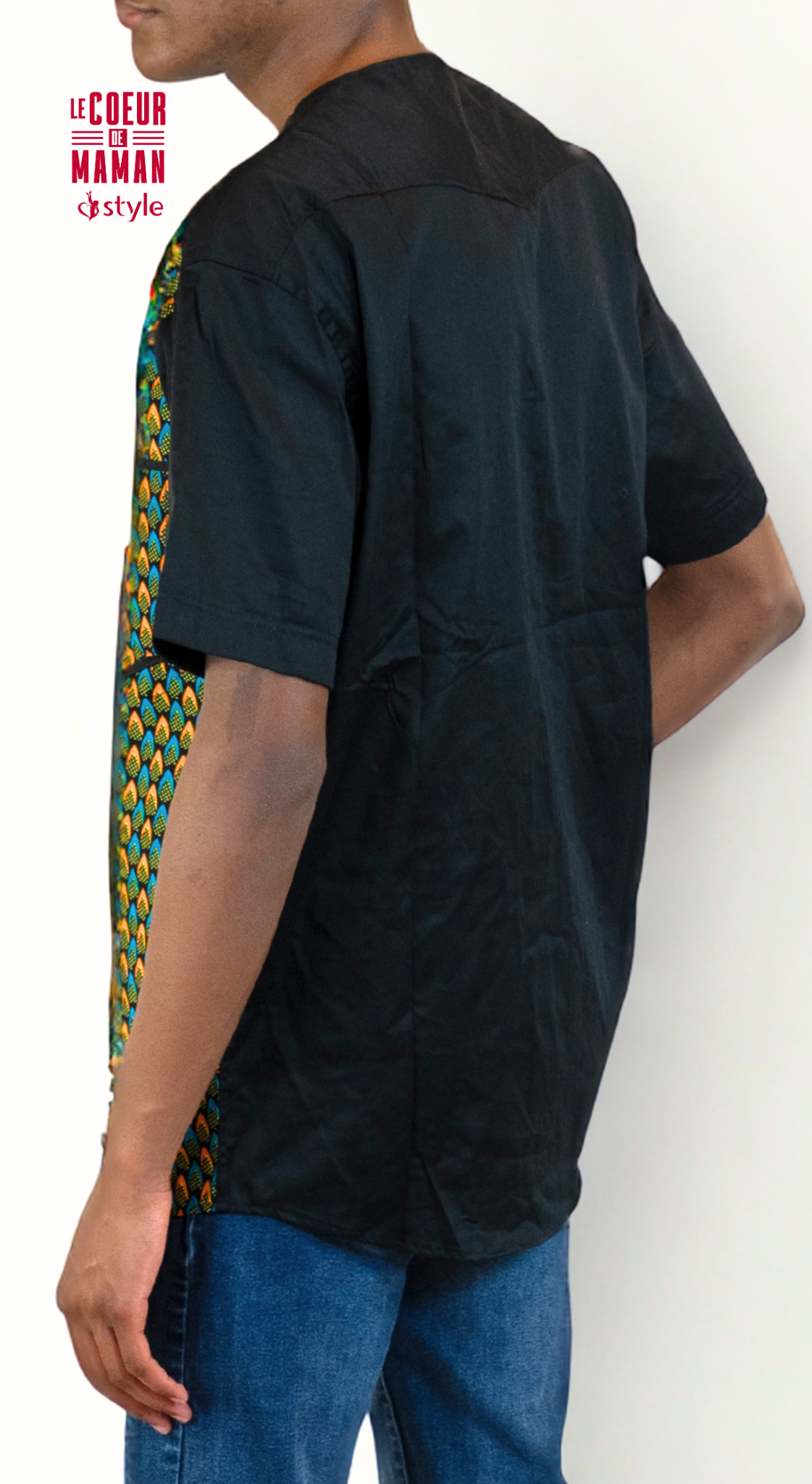 Chemise courte manche Vert-noir