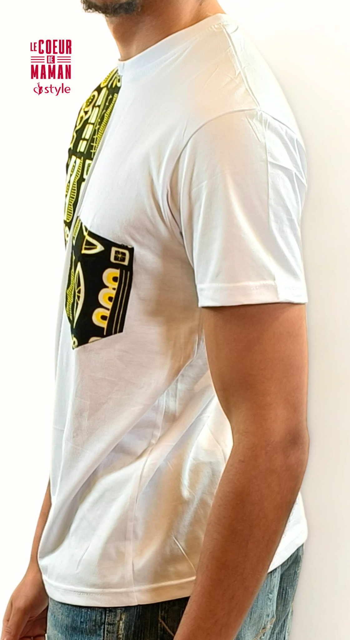 T-shirt Homme blanc avec motifs