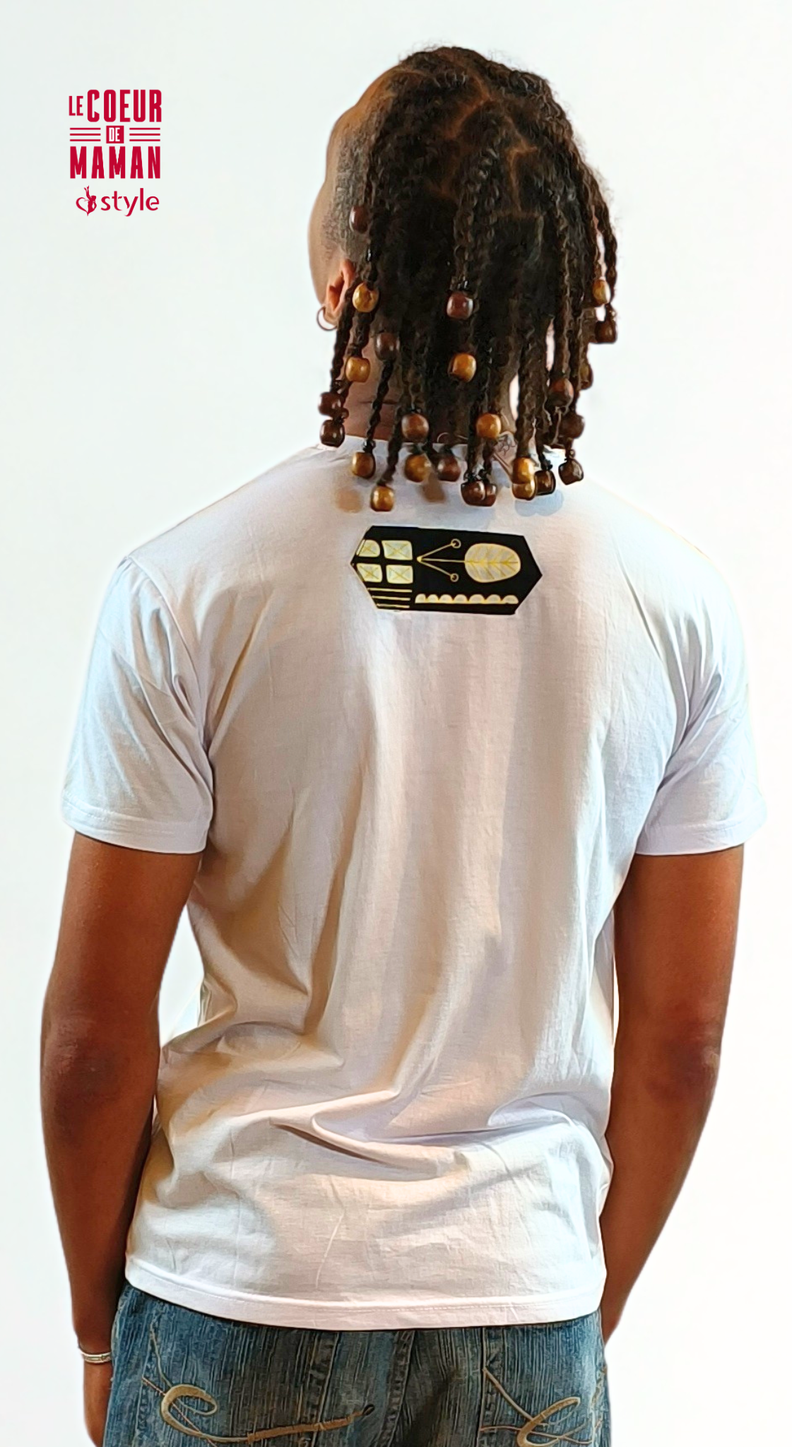 T-shirt Homme blanc avec motifs