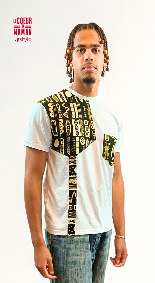 T-shirt Homme blanc avec motifs